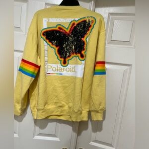 Unbranded Women Medium Yellow Polaroid Butterfly graphic print sweatshirt‎